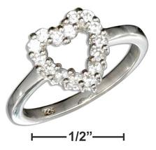 Sterling Silver Pave Cubic Zirconia Open Heart Ring - £75.36 GBP+