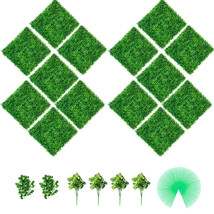 14pcs 20&quot;x20&quot; Artificial Boxwood Mat Wall Hedge Decor Privacy Fence Panel Grass - £81.72 GBP