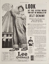1933 Print Ad Lee Denim Overalls Farmer &amp; Empire State Building Kansas City,MO - £16.22 GBP