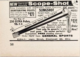 1960 Print Ad Scope-Shot Precision Slingshots General Sports Cincinnati,... - £5.20 GBP