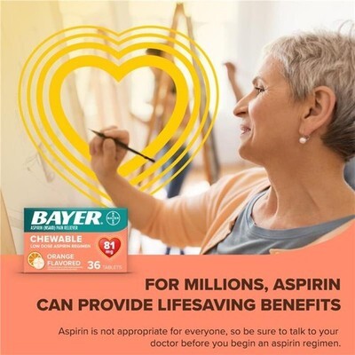 1/27 Bayer Aspirin Regimen 81mg Chewable Tablets 108 Count, 36 Count (Pack of 3) Item image 6