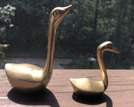 Vintage MSR Imports Solid Brass Swan And Gosling - £33.81 GBP