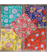 1 Dozen 20&quot; Cloth Dinner Table Napkins for Weddings Block Printed Cotton... - $183.26 MXN+