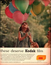 1964 Kodak Color Film  Vintage Print Ad Dog Balloons Baby Flowers Wall Art c9 - $25.98