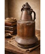 Antique Copper Insulated Jug w Lid c.1900 Industrial Primitive Farm Vess... - $293.02