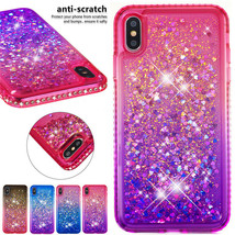 For iPhone 11Pro Max 7 8+ Bling Diamond Glitter Quicksand Soft Rubber Case Cover - £36.96 GBP