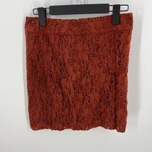 Kensie Womens Burnt Orange Lace Floral Mini Skirt Size 4 - £17.26 GBP