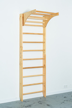 Wooden Wall Stall Bars - Swedish Ladder with Pull Up bar for Home Gym - £283.63 GBP
