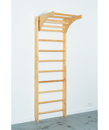 Wooden Wall Stall Bars - Swedish Ladder with Pull Up bar for Home Gym - $494.53 CAD