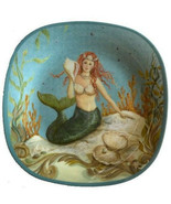 Mermaid Melamine Plates 8.5&quot; Set of 4 Certified International Blue Beach... - £31.07 GBP
