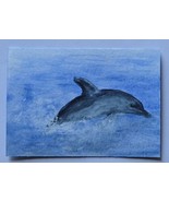 ACEO Original Art Dolphin in Ocean Acrylic Painting - €4,29 EUR