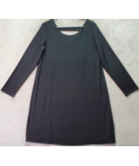 Eileen Fisher Shift Dress Women Petite Large Black Long Casual Sleeve Ro... - £51.44 GBP