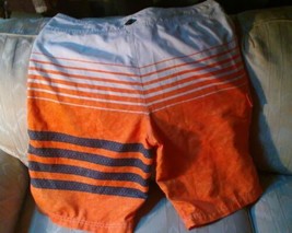 O'Neill Men Swim Trunks Shorts 34 Polyester Not Mesh Lined Orange Blue Tan - $19.79