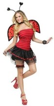 Womens Ladybug Red Black Sexy Dress Wings 4 Pc Halloween Costume-size S/M - £19.61 GBP