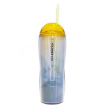 Starbucks Rabbit Autumn Glitter Blue Orange Acrylic Water Bottle Cold Cup 18 Oz - £44.20 GBP