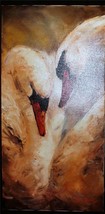 Stephen Shortridge Intimacy Matted Canvas List $1200 12&quot;x24&quot; Swans swan bird art - £309.97 GBP