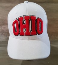 Ohio Snapback White Red Embroidered Baseball Hat Underbill Spell Out  - $16.70
