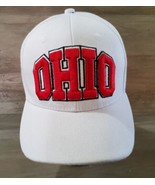 Ohio Snapback White Red Embroidered Baseball Hat Underbill Spell Out  - £13.14 GBP