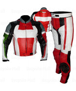 New Men&#39;s Motorcycle Cowhide Leather Two Piece Suit Speed Hump Safety Pa... - $399.99