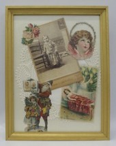 Vintage Victorian Handmade Christmas Theme 3D Framed Photo Embossed Keepsakes - £20.04 GBP