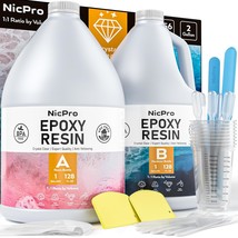 2 Gallon Crystal Clear Epoxy Resin Kit, High Gloss &amp; Bubbles Free Resin ... - £136.07 GBP