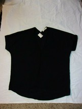 Lucid-Pink Ladies Black Short Sleeve Blouse Slip Over Size M New W/T - £9.40 GBP