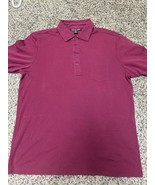 Michael Kors Polo Shirt |XL | Red Maroon | Collared 1/4 Button Chest Pocket - £13.64 GBP