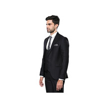 Men 3pc European Vested Suit WESSI by J.VALINTIN Extra Slim Fit JV9 Black corded image 6