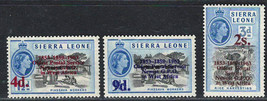 SIERRA LEONE 1963  Very Fine MLH Overprinted Stamps Set Scott #  252/256 - $0.90