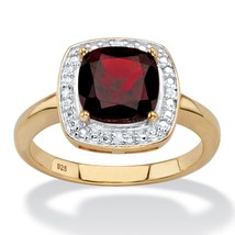 14K Gold Over Sterling Silver Garnet Diamond Accent Ring Size 6 7 8 9 10 - £143.91 GBP