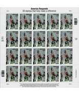 2002 34c Semi Postal, Heroes of 2001, Sheet of 20 Scott B2 Mint F/VF NH - $25.00