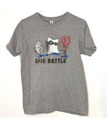 Boys Tultex 235 Shirt XL Gray Short Sleeve Epic Battle Rock Paper Scisso... - £5.39 GBP