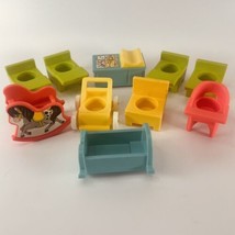 Vintage Fisher Price Little People School Desk Nursery Set Rocking Horse Lot - $19.55