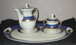 Vtg 7 PCS Oscar Schlegelmilch  TEA SET Hand Painted Oval Plate Creamer &amp;... - $161.30