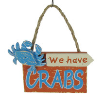 Wooden Crab Plaque 4.25&quot; Coastal Nautical Xmas Ornament &quot;We Have Crabs&quot; - £7.94 GBP