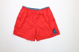 Vintage 90s Speedo Mens Size Large Spell Out Lined Shorts Swim Trunks Nylon Red - £35.01 GBP