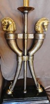 Vintage MAITLAND SMITH Tall 2-Headed Horse Lamp Marble Bronze Brass 30&quot; ... - $1,294.00