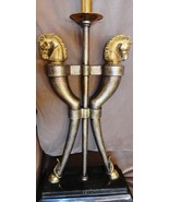 Vintage MAITLAND SMITH Tall 2-Headed Horse Lamp Marble Bronze Brass 30&quot; ... - £1,022.46 GBP