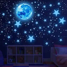 Glow in The Dark Stars for Ceiling,Glow in The Dark Stars and Moon Wall Decals, - £23.22 GBP