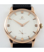 Omega 18k Rose Gold Vintage Hand-Winding Watch Cal. 267 w/ Black Leather... - $3,378.37