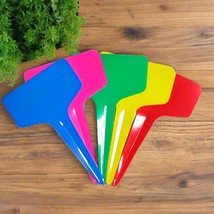 5 Colors Mix Tshaped Plant Labels Stake Plastic Row Marker Pot Seed Party Food S - £5.93 GBP