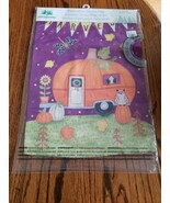 Orange Pumpkin Trailer Owl Leaves Harvest Evergreen Garden Flag 12.5” x ... - $14.80