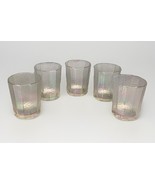5 Vintage Moon Glow Iridescent Old Fashioned Tumblers - Rainbow Chameleo... - $370.47 MXN