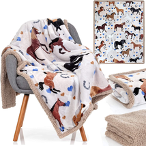 Horse Throw Blanket - 50X60 Inch Luxuriously Soft - £51.30 GBP