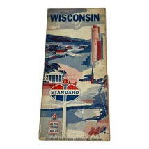 Vintage Map Wisconsin Brochure Standard Gas America Oil Company Travel P... - £7.46 GBP