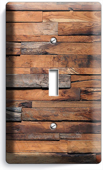 RUSTIC RANCH BARN RECLAIMED WOOD LIGHT SWITCH 1 GANG PLATES LOG CABIN ROOM DECOR