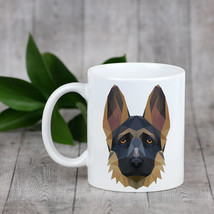 Enjoying a cup with my pup German Shepherd- a mug with a geometric dog - £9.88 GBP