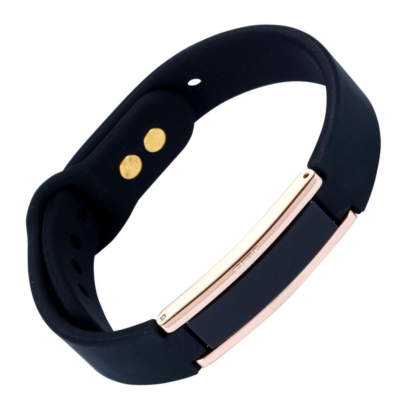 Primary image for CLAVIS  HERA MAGNETIC THERAPY GOLF HEALTH BRACELET BLACK BAND ROSE GOLD-show...