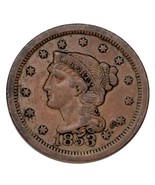 1853 Braided Hair Large Cent 1C Penny (Extra Fine, XF Condition) - $99.51 CAD
