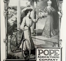 Pope Manufacturing Bicycles 1900s Advertisement Matted And Certified #1 ... - £55.07 GBP